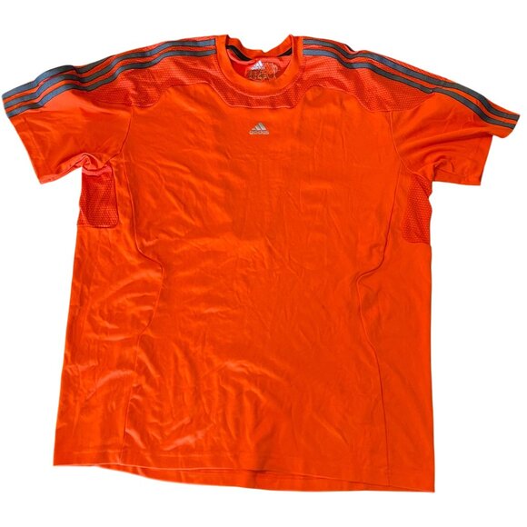 Adidas ClimaCool Orange Skull Design Mens XL Sports T-Shirt  athletic wear read - Picture 1 of 13